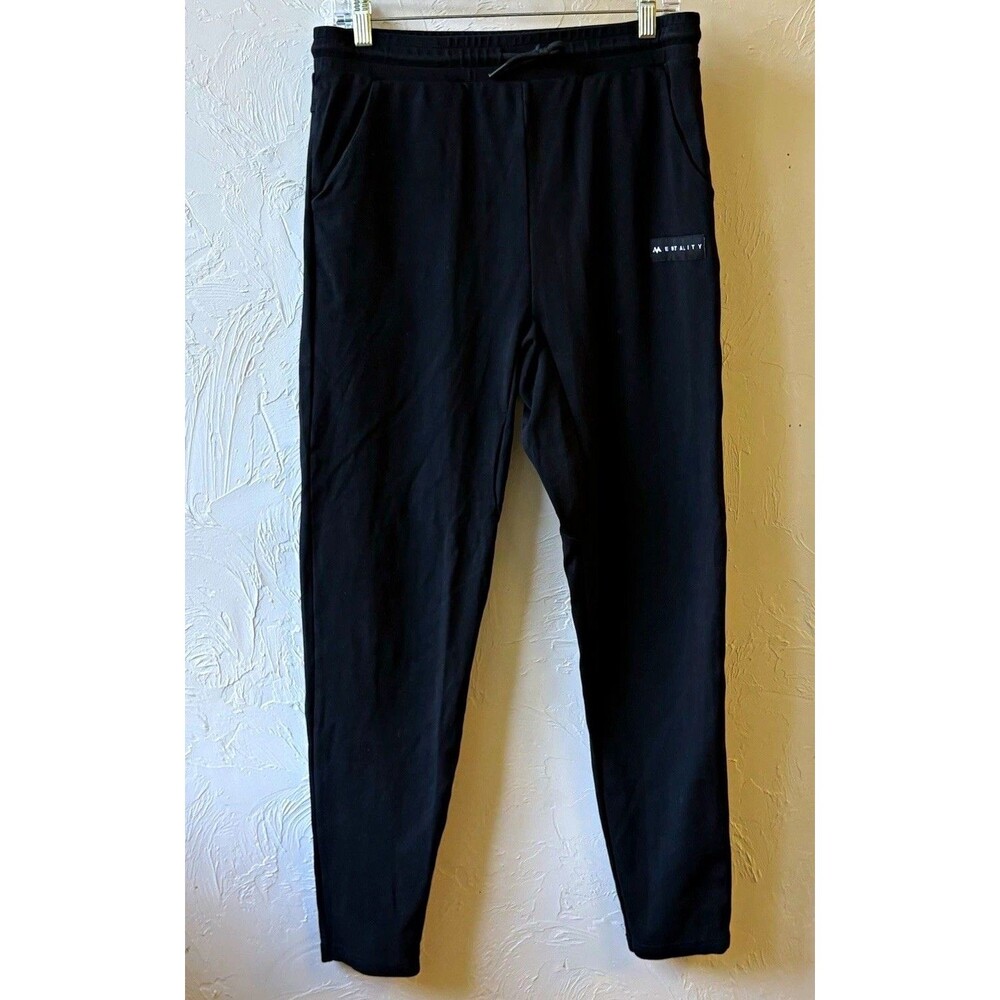 Mentality Men's XL Black Jogger Pants Drawstring Elastic Waist Tapered Leg